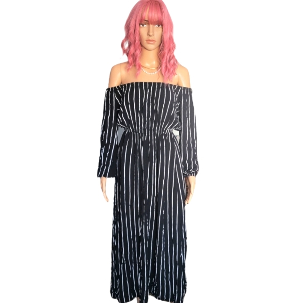 BILLABONG LONG SLEEVE BELTED  OFF-SHOULDER WOMEN'S DRESS  SMALL/PET